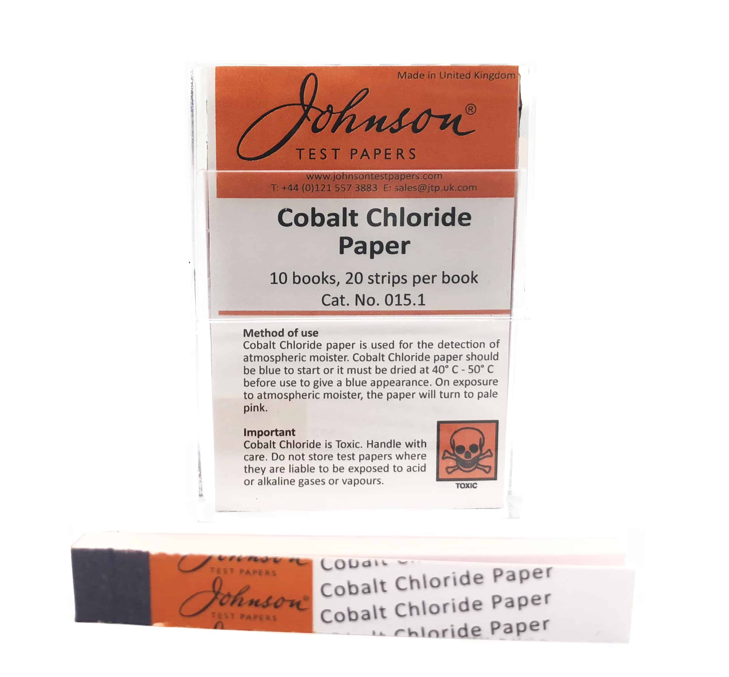 80% Humidity 4 Pad Cobalt Chloride Humidity Test Strip 20% Vial of 50 Strips 